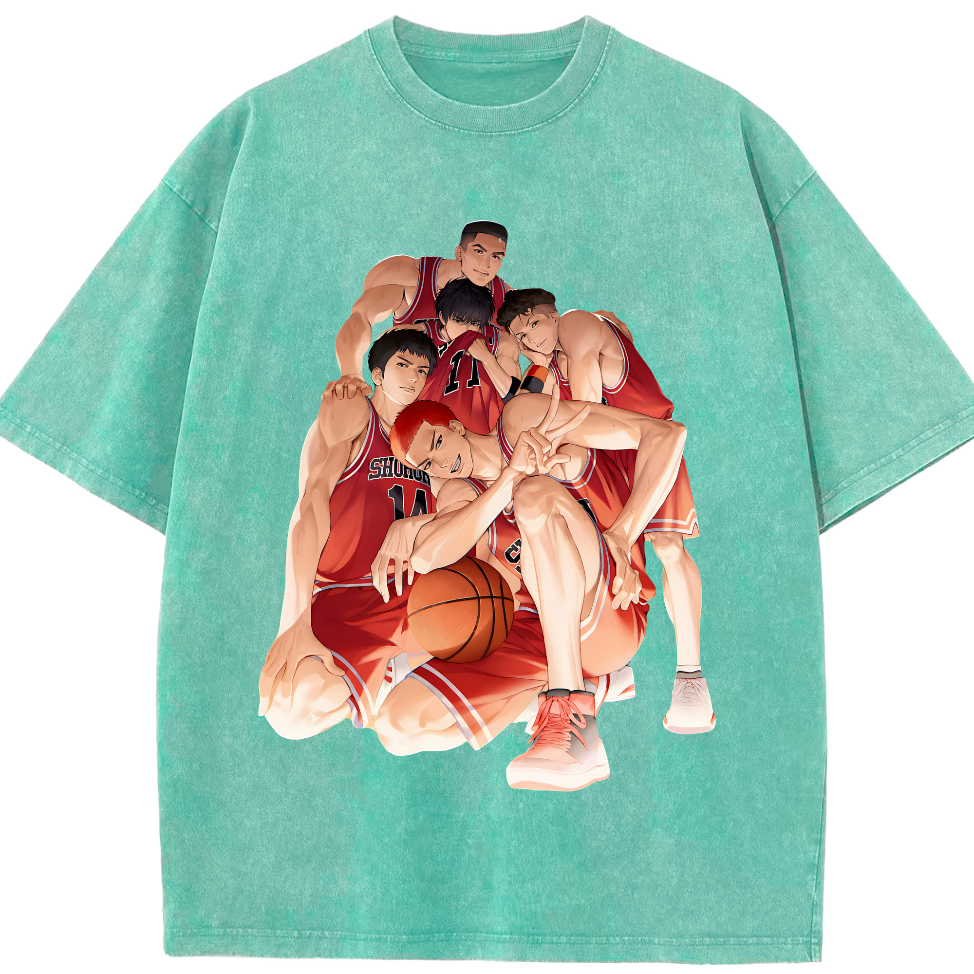 （画像用） SLAM DUNK／スラムダンク 綿100% ヴィンテージ風 半袖Tシャツ（フロントプリント）